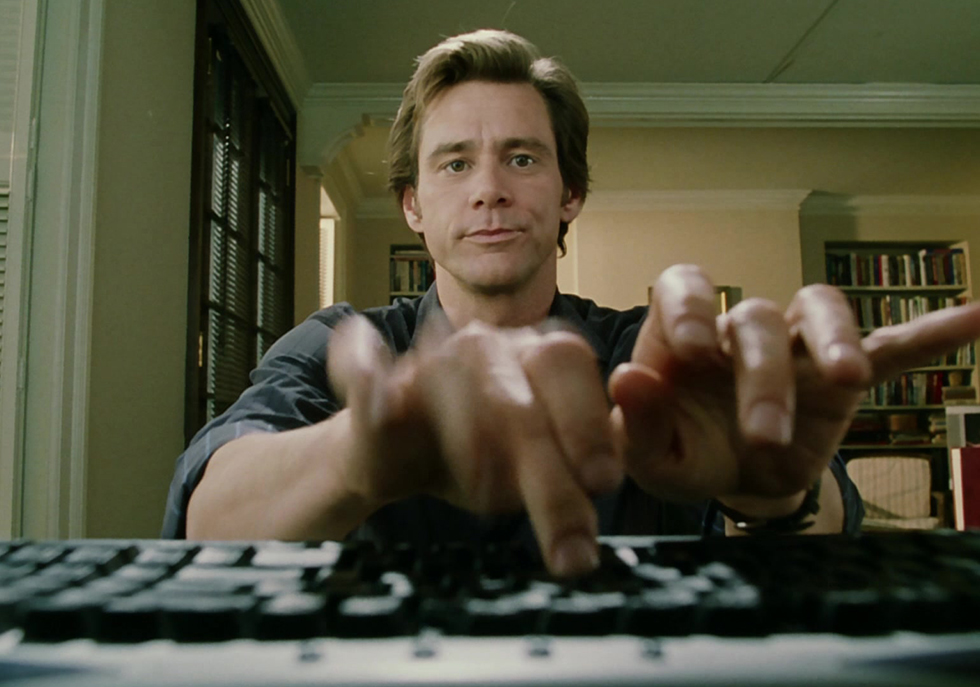 Bruce Almighty typing